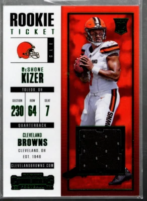 A2601- 2017 Panini Contenders Rookie Ticket Swatches #4 DeShone Kizer Jersey - Image 1 of 2