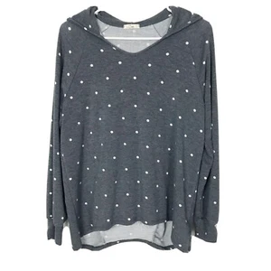 Sudadera con capucha E. Luna con lunares gris blanca manga larga talla pequeña - Imagen 1 de 8