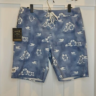 Nuevo baúl BRIXTON barcaza ropa de playa rendimiento azul hibisco (talla 32) precio de venta sugerido por el fabricante 59 USD Foto 1 de 2