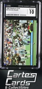 Emmitt Smith 1991 Topps Stadium Club #2 Dallas Cowboys Hall of Fame CGC 10 - Picture 1 of 2