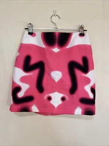 By Johnny Pink Graffiti Style Mini Skirt Size 6 - Picture 1 of 6