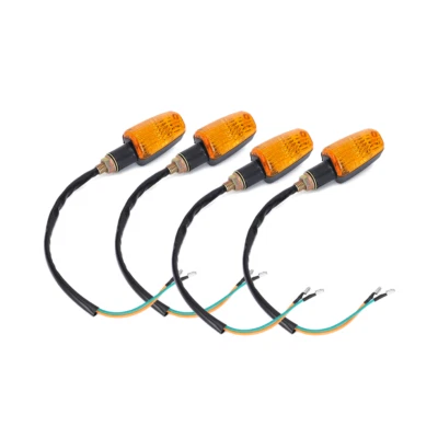 6 Volt 6V Motorcycle Turn Signals Light Blinker Indicator With Amber Lens 4 PCS - Image 1 of 4