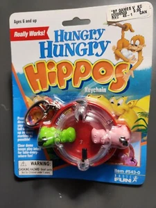 Hungry Hungry Hippos - Vintage 2000 Keychain Basic Fun #543-0 Brand New - Picture 1 of 2