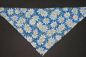 Dog Bandana, OVER THE COLLAR, scarf,clothes, Size S,M,L, Blue Flowers!