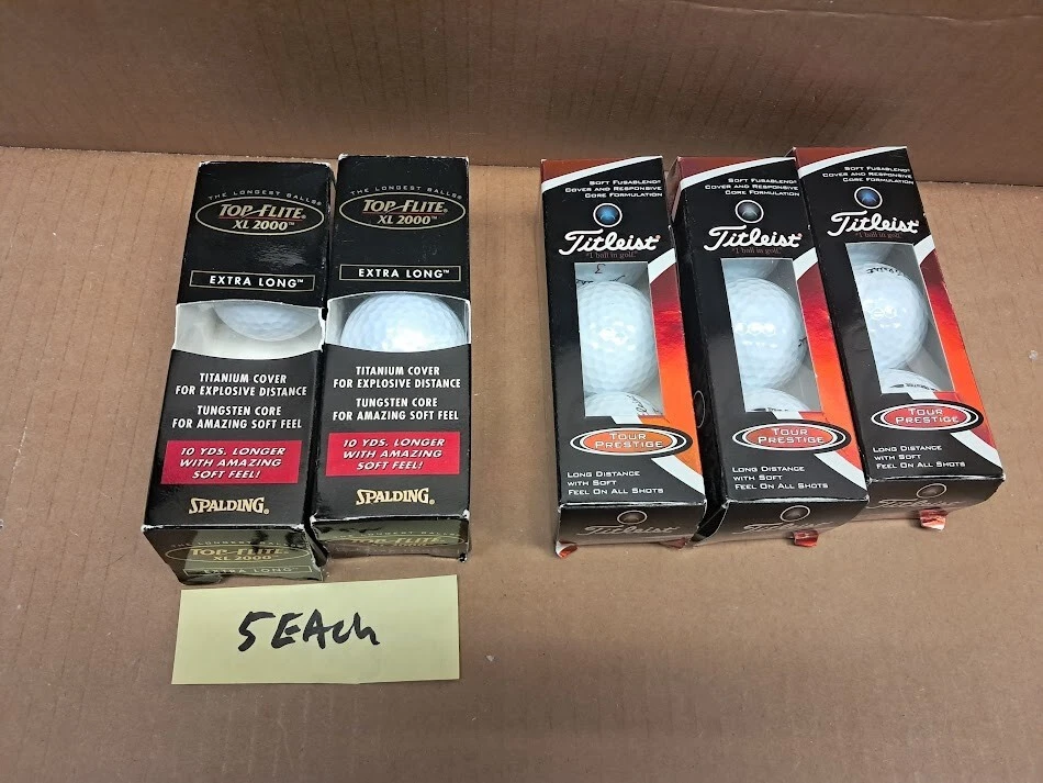 批量 9each Titleist 高尔夫球 Tour Prestige & 5each Top Flite XL 2000 — 第 1/1 张图片