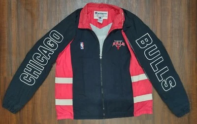 Chaqueta cortavientos vintage Champion Chicago Bulls con cremallera talla grande Foto 1 de 4
