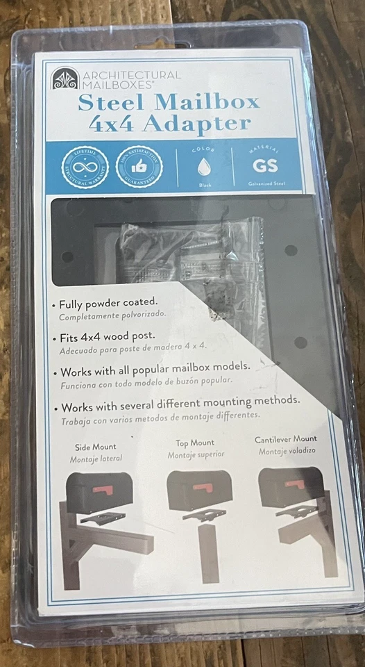 Architectural Mailboxes | 7540B-10 Mailbox Adapter Plate | 4" x 4" - Black - Image 1 of 1