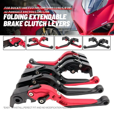 CNC LEVER For DUCATI 848/EVO 749/999/1098/1198/S/R  Panigale 899/959/1199/1299 - Image 1 of 4