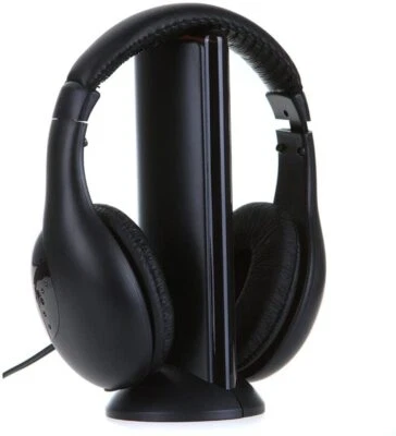 CUFFIE WIRELESS STEREO 5 in 1 RADIO FM SENZA FILI TV SMARTPHONE CANCELLAZIONE  - Immagine 1 di 4