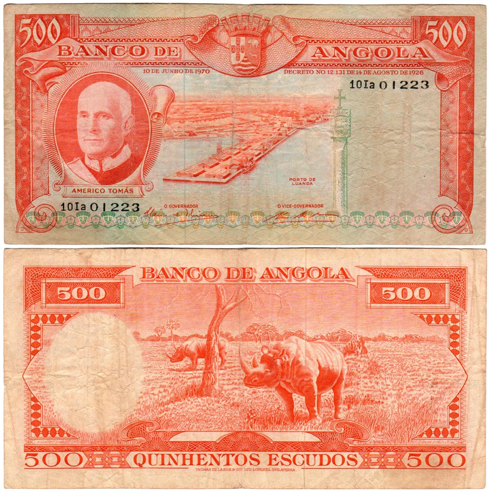 Angola 500 Escudos P#97a (1970) Banco de Angola Fine - Image 1 of 1