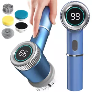 3 Speed 5 Heads Electric Handheld Cordless Rechargeable Spinning Power Scrubber - Picture 1 of 12