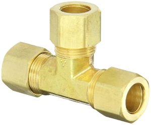 50064 Brass Compression Tube Fitting, Tee, 1/2" X 1/2" X 1/2" Tube OD - Picture 1 of 12