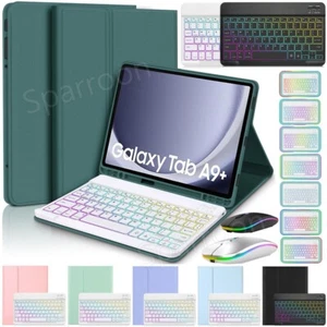 For Samsung Galaxy Tab A9 Plus 11" 2023 Tablet Smart Case Backlit Keyboard Mouse - Picture 1 of 56