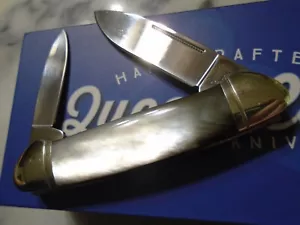 Queen City Genuine Black Pearl Canoe 2 Blade Pocket Knife QC007 3.60" Closed New - Picture 1 of 12