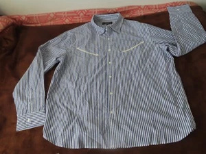 J. Peterman striped Western Shirt Long Sleeve Cowboy 2XL NWOT #1 - Picture 1 of 10