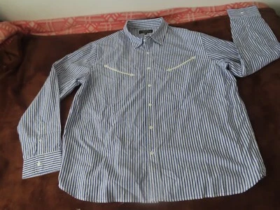 J. Peterman striped Western Shirt  Long Sleeve Cowboy  2XL NWOT #1 - Image 1 of 4