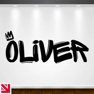 Personalisiert GRAFFITI individueller Name Jungen Kinder Wandkunst Aufkleber Aufkleber Vinyl - Bild 1 von 12
