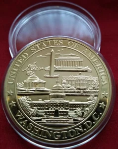 Great seal of the United States Washington DC Gold tone Challenge coin - Picture 1 of 7