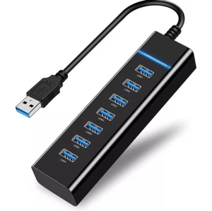 7 Port USB HUB 3.0 Fast Speed Multi Splitter Expansion PC Laptop Desktop Adapter - Picture 1 of 6