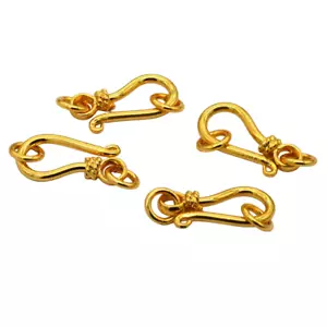12 Pcs 21X10mm Bali S Hook Clasp 18k Gold Plated Jewelry Making 530 AS-51 - Picture 1 of 5
