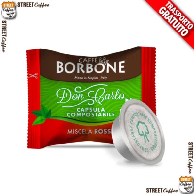 100 200 a 1000 Capsule Modo mio caffè Borbone Don Carlo compostabili Rossa Red - Immagine 1 di 3