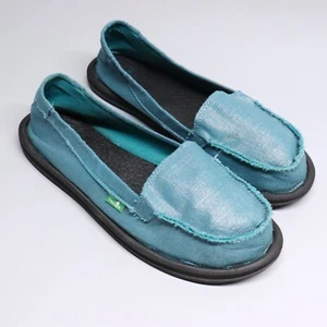 Scarpe da donna Sanuk Donna Turchese Slip On Taglia 9 Casual Teal Sidewalk Surfer - Foto 1 di 11