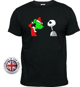 Grinch Vs Jack Tshirt Unisex, Damen Fitted+ Kinder Schwarz Grinch Weihnachten T-Shirt - Bild 1 von 10