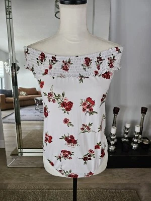 Top Body Hot Kiss Floral Rosas Fora do Ombro Tamanho G - Imagem 1 de 4