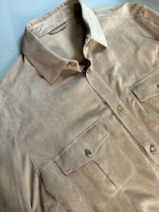 LNWOT Luciano Barbera Suede Leather Shirt Jacket Size 46 (56 EUR) - Picture 1 of 10