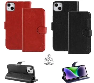 Para todos los modelos de iPhone Premium Cuero Billetera Abatible Ranura para Tarjetas Estuche Cubierta Soporte Foto 1 de 4