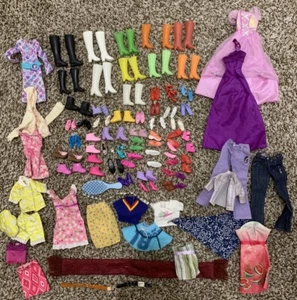 Vintage Barbie Doll Lot Of Shoes Boots Heels Clothes Belts Skipper Genuine Clone - Picture 1 of 17