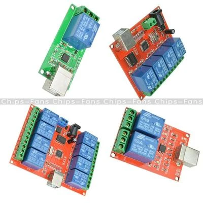 5V/12V USB Relay 1/2/4/8 Ch Programmable Computer Control Relay For Smart Home - Image 1 of 4