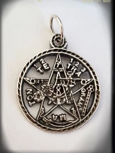 925 Sterling Silver Tetragrammaton pentagram pagan wiccan Pendant Plata esoteric - Imagen 1 de 1