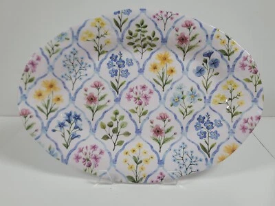 Real Living Melamine 18 inch Oval Serving Platter ~ Cottage Floral Foto 1 de 4