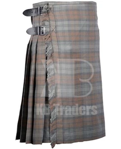 Herrenuhr 8 Yard schwarz verwittert Tartan Kilt 16 Oz Highlander formeller Kilt - Bild 1 von 2
