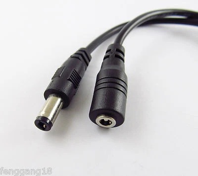 DC Power Plug 5.5 x 2.5mm Male To 3.5 x 1.35mm Female Power Cable Cord Connector - Image 1 of 2