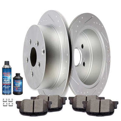 Rear Disc Brake Rotors + Ceramic Pad For 2005 2006 2007 2008 2009 2010 Scion TC - Image 1 of 4