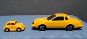 Rare HTF Buddy L 2 Yellow Plastic VW Beetle Bug ,Cutlass Supreme Japan - Picture 1 of 12