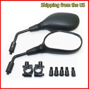 a pair 8/10mm Universual Motorcycle Mirror Scooter E-Bike Rearview Side Mirrors - Picture 1 of 5