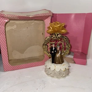 Wilton 50. Hochzeitstag Tortenaufleger Braut Bräutigam grau Haare Paar Vintage - Bild 1 von 22