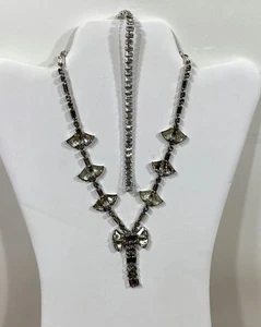 Conjunto de joyas collar y pulsera baguette con arco de diamantes de imitación blancos transparentes/blancos de colección - Imagen 1 de 11