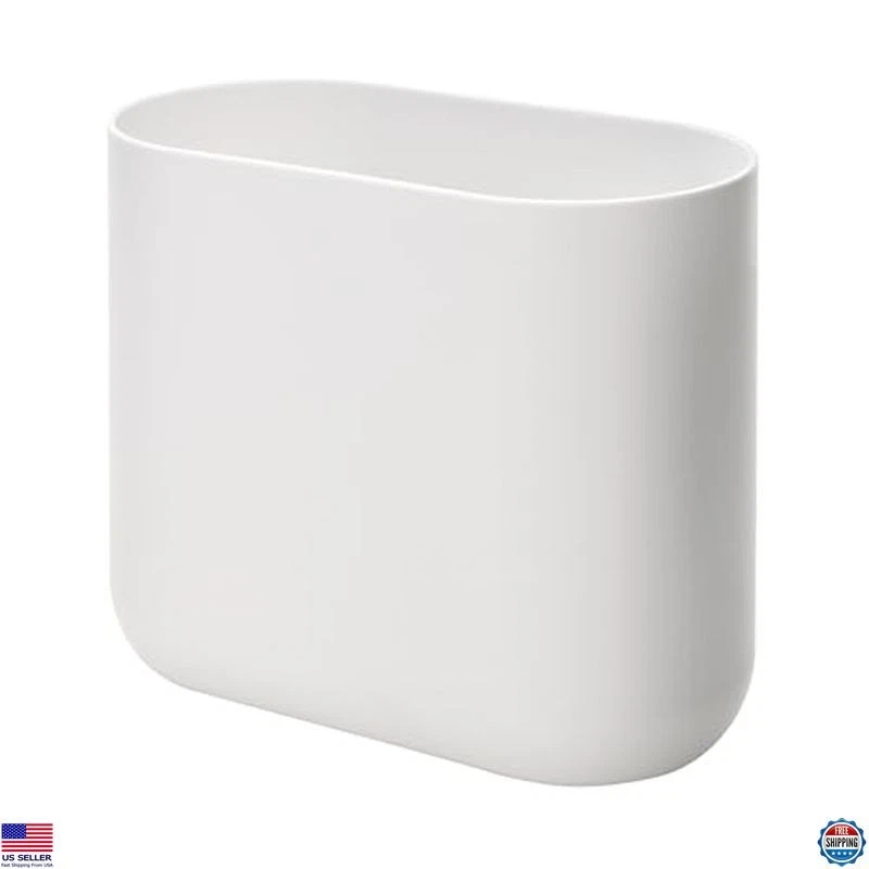 iDesign Cade Slim Bathroom Trash Can for Bedroom Kitchen Matte White