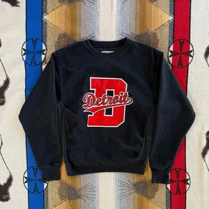 Vintage 90s Detroit Embroidered Crewneck Sweatshirt Size Medium Steve & Barrys - Picture 1 of 6