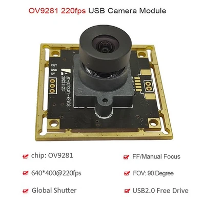 720p 220fps Global Shutter OV9281 USB Camera Module 90° No Distortion OTG Webcam - Image 1 of 4