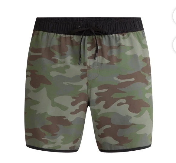 2XL (44-46) George Men's Above Knee Dolphin Hem UPF50 8” Inseam Swim Trunks