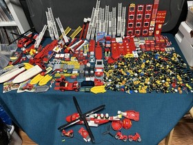 Huge Lego Minifigure City Fire Lot: 7206 Helicopter Boat Truck House 7207  60107