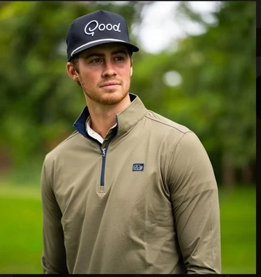 Pullover Good Good Golf Savannah Q-Zip para hombre talla mediana verde oliva 1/4 cremallera Foto 1 de 4