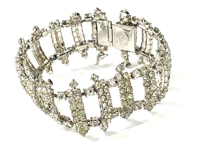 Pulseira de strass Weiss declaração falhas - 7 pol - Vintage - Imagem 1 de 4