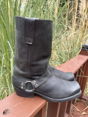 Hombres Durango Cuero Negro Arnés Moto Botas Talla 11 M LEER Foto 1 de 4