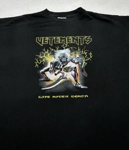 Vetements Pret A Porter Graphic Shirt Life After Logo Tee Black Unisex Size - Picture 1 of 9